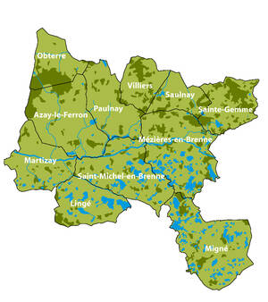 Territoire de la Communauté de Communes Coeur de Brenne dans l'Indre